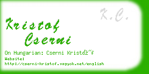 kristof cserni business card